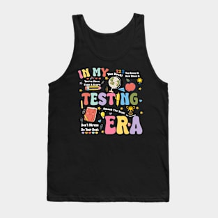 Groovy In My Testing Era Teacher Testing Day Motivationa Tank Top